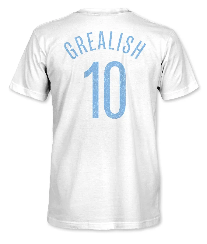 Manchester City FC Jack Grealish Cotton T-Shirt - White