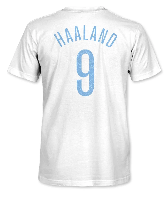 Manchester City FC Erling Haaland Cotton T-Shirt - White