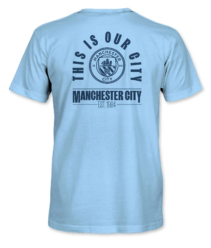 Manchester City FC Our City Arc Cotton T-Shirt - Sky Blue