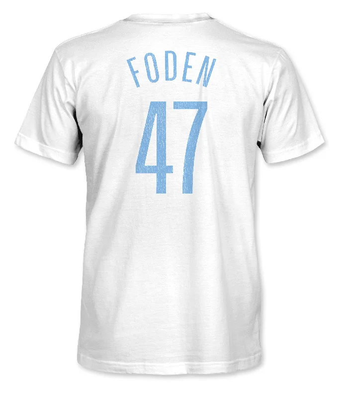 Manchester City FC Phil Foden Cotton T-Shirt - White