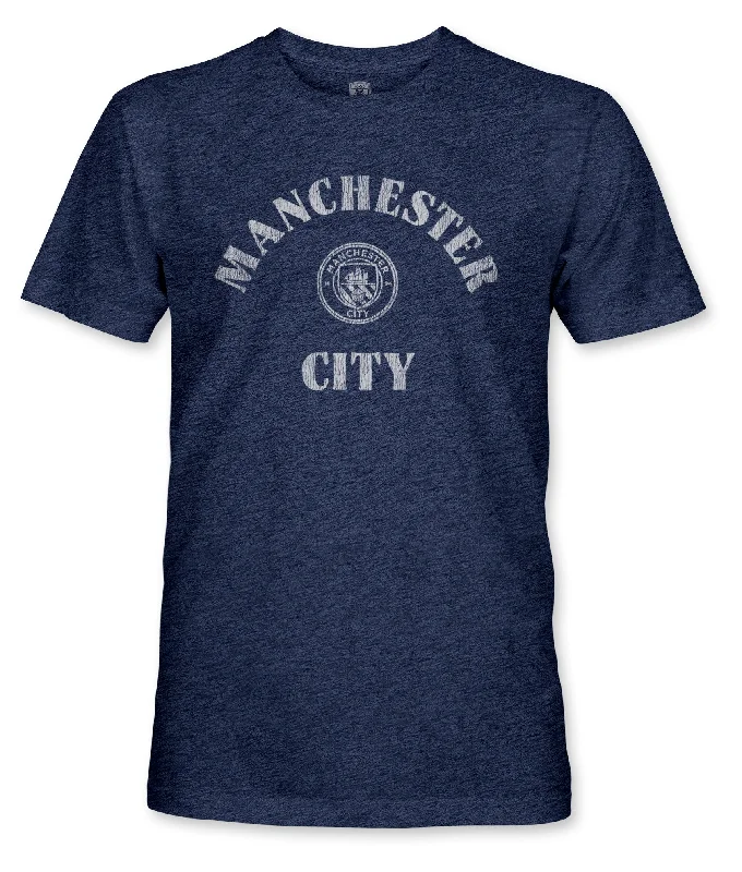 Manchester City FC Team Arch Vintage Triblend T-shirt - Navy