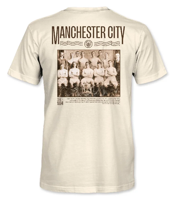 Manchester City FC Vintage Photo Cotton T-Shirt - Natural