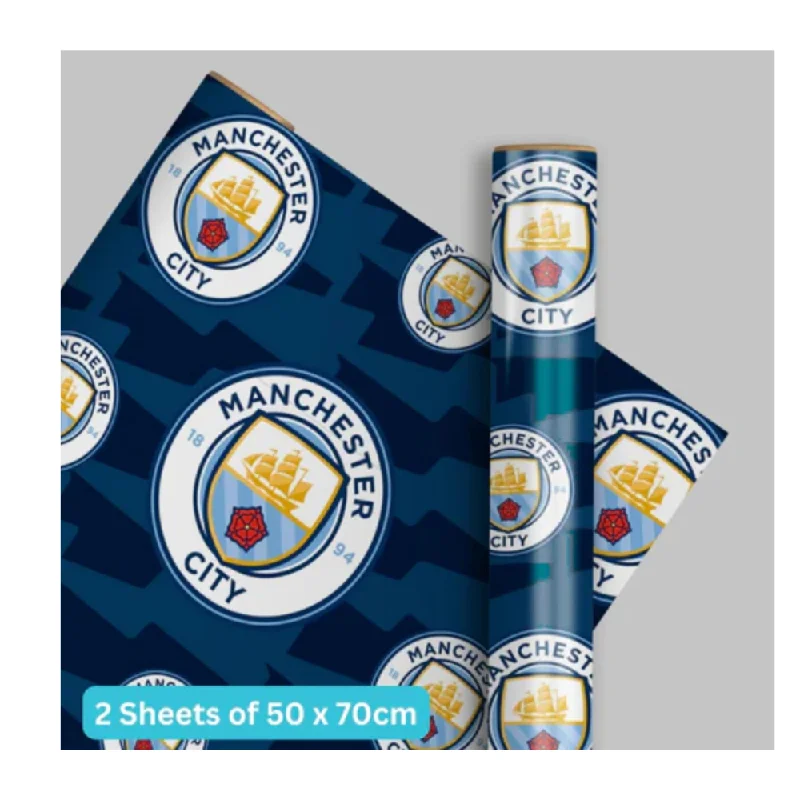 Manchester City Official Crest (2 Sheets 2 Tags) Gift Wrap