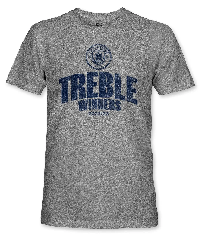 Manchester City Treble Winners Vintage Triblend T-Shirt - Grey