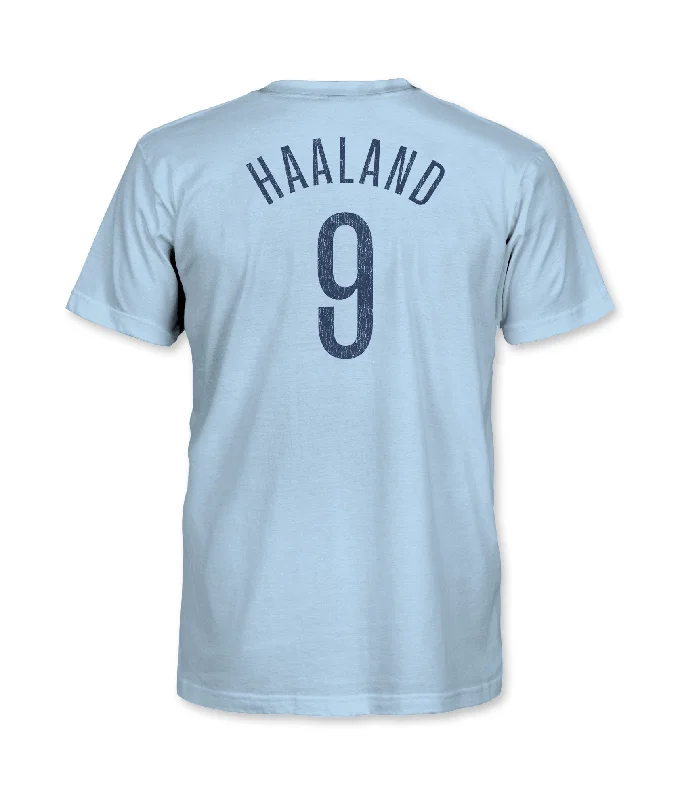 Manchester City Youth Erling Haaland Player Cotton T-Shirt - Sky Blue