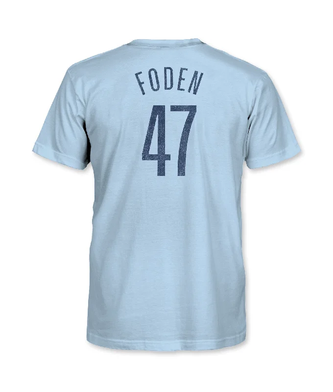 Manchester City Youth Phil Foden Player Cotton T-Shirt - Sky Blue