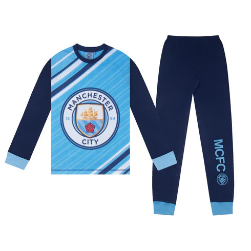 Official Manchester City FC Boys Pyjamas Long