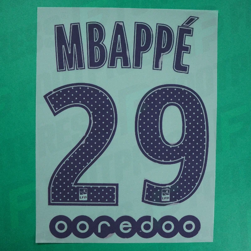 Flocage Officiel - Paris Saint-Germain, Mbappé, 2017/2018, Away, Bleu (PSG)