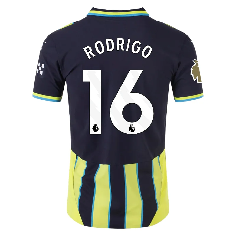 Puma Manchester City Authentic Rodrigo Away Jersey w/ EPL + Club World Cup Patch 24/25 (New Navy/Yellow Glow)