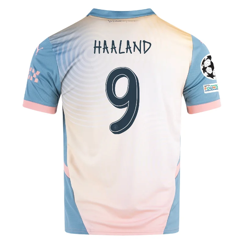 Puma Manchester City Erling Haaland Fourth Jersey w/ Champions League + Club World Cup Patch 24/25 (Packaging Rosebay/Bold Blue)