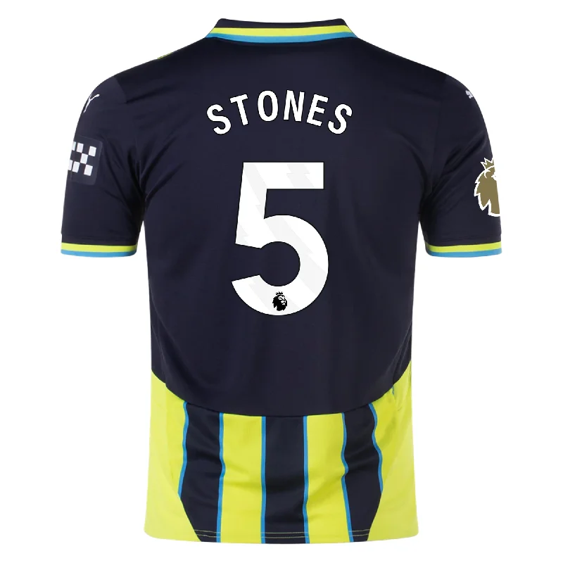 Puma Manchester City John Stones Away Jersey w/ EPL + Club World Cup Patch 24/25 (New Navy/Yellow Glow)