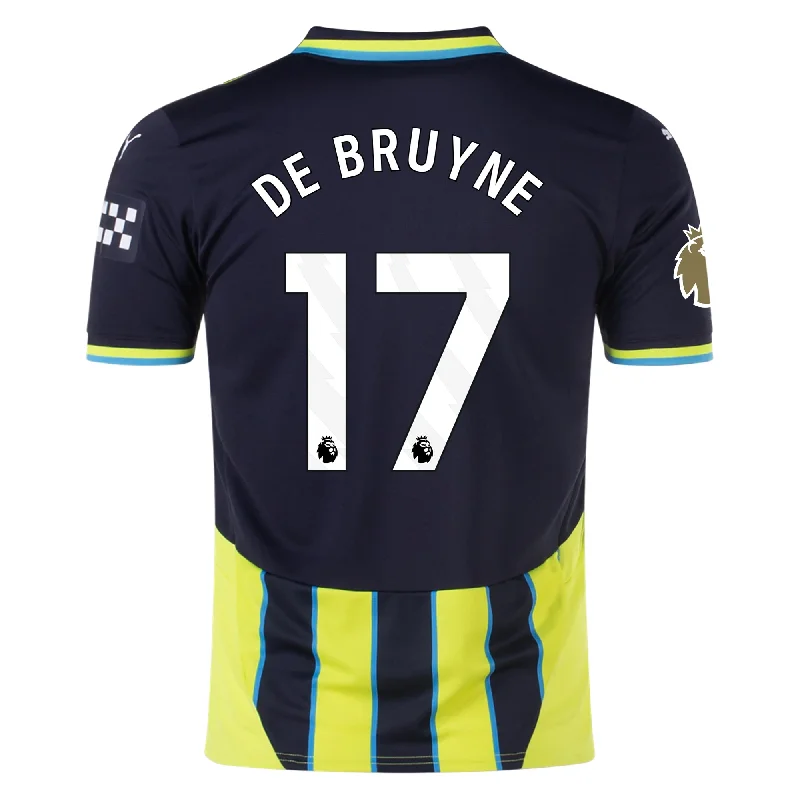 Puma Manchester City Kevin De Bruyne Away Jersey w/ EPL + Club World Cup Patch 24/25 (New Navy/Yellow Glow)