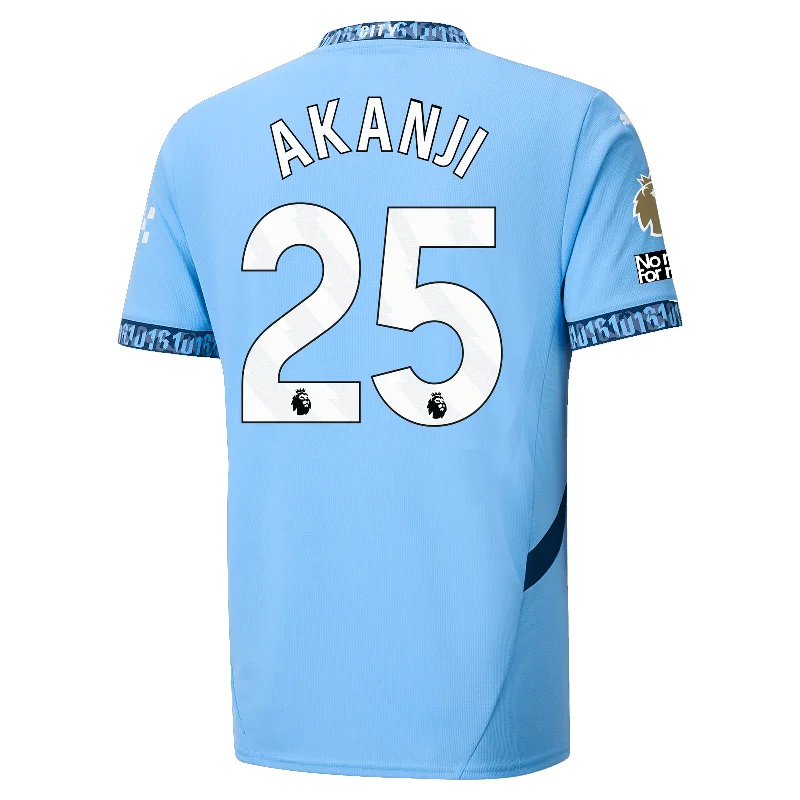 Puma Manchester City Manuel Akanji Home Jersey w/ EPL + No Room For Racism + Club World Cup Patches 24/25 (Team Light Blue/Marine Blue)