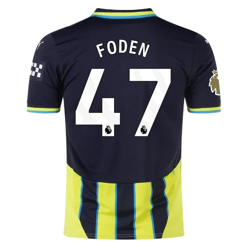 Puma Manchester City Phil Foden Away Jersey w/ EPL + Club World Cup Patch 24/25 (New Navy/Yellow Glow)