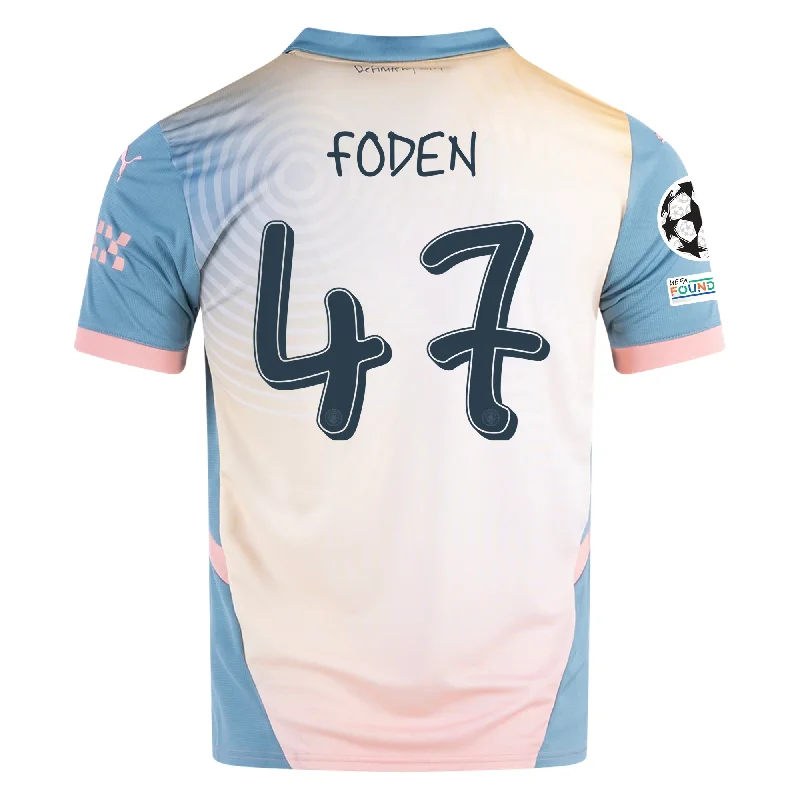 Puma Manchester City Phil Foden Fourth Jersey w/ Champions League + Club World Cup Patch 24/25 (Packaging Rosebay/Bold Blue)