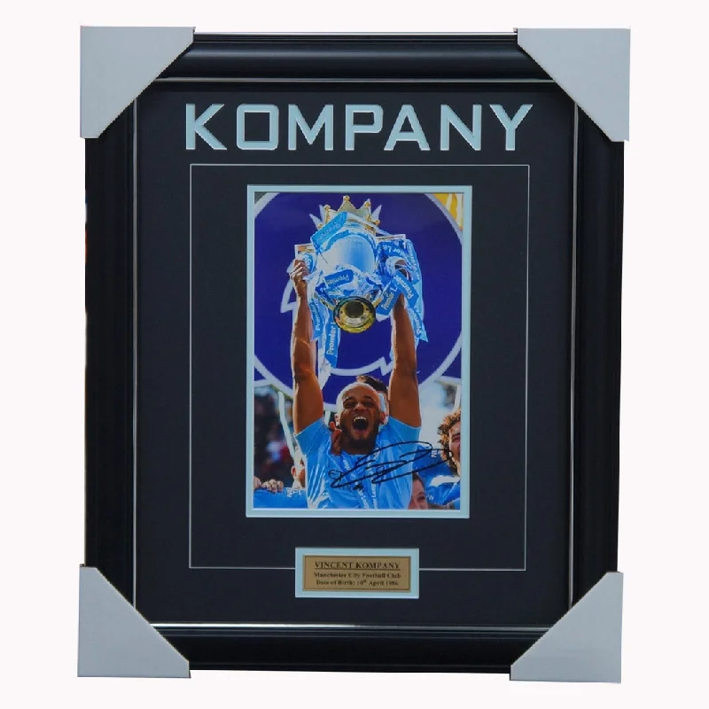 Vincent Kompany Signed Manchester City EPL Champions Photo Framed - 4942